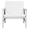 Atlas Accent Chair with Arms, Modern Chair, Chrome/White Bonded Leather